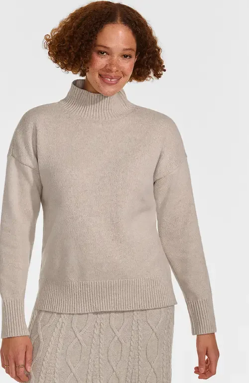 Dweller Split Hem Turtleneck Sweater by Lands' End
