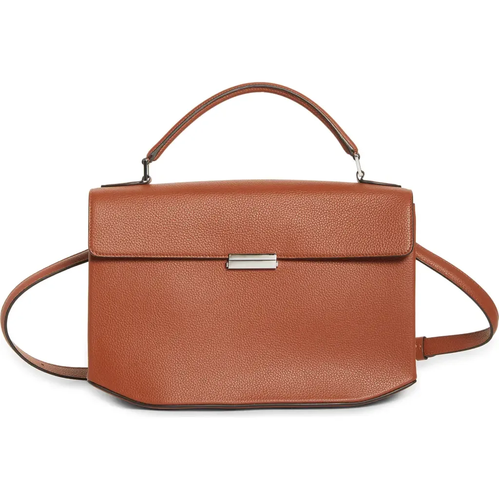 T-Lock Grained Leather Top Handle Bag by TOTEME