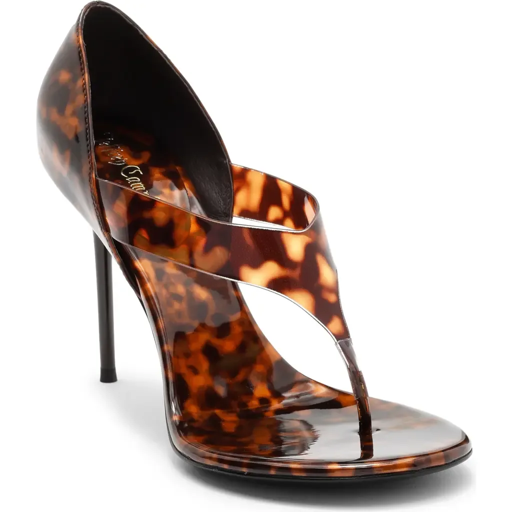 Rhian Stiletto Sandal in Coffee Patent