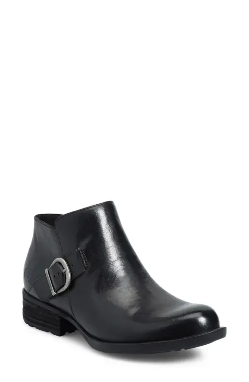 Kace Bootie in Black Leather by Børn