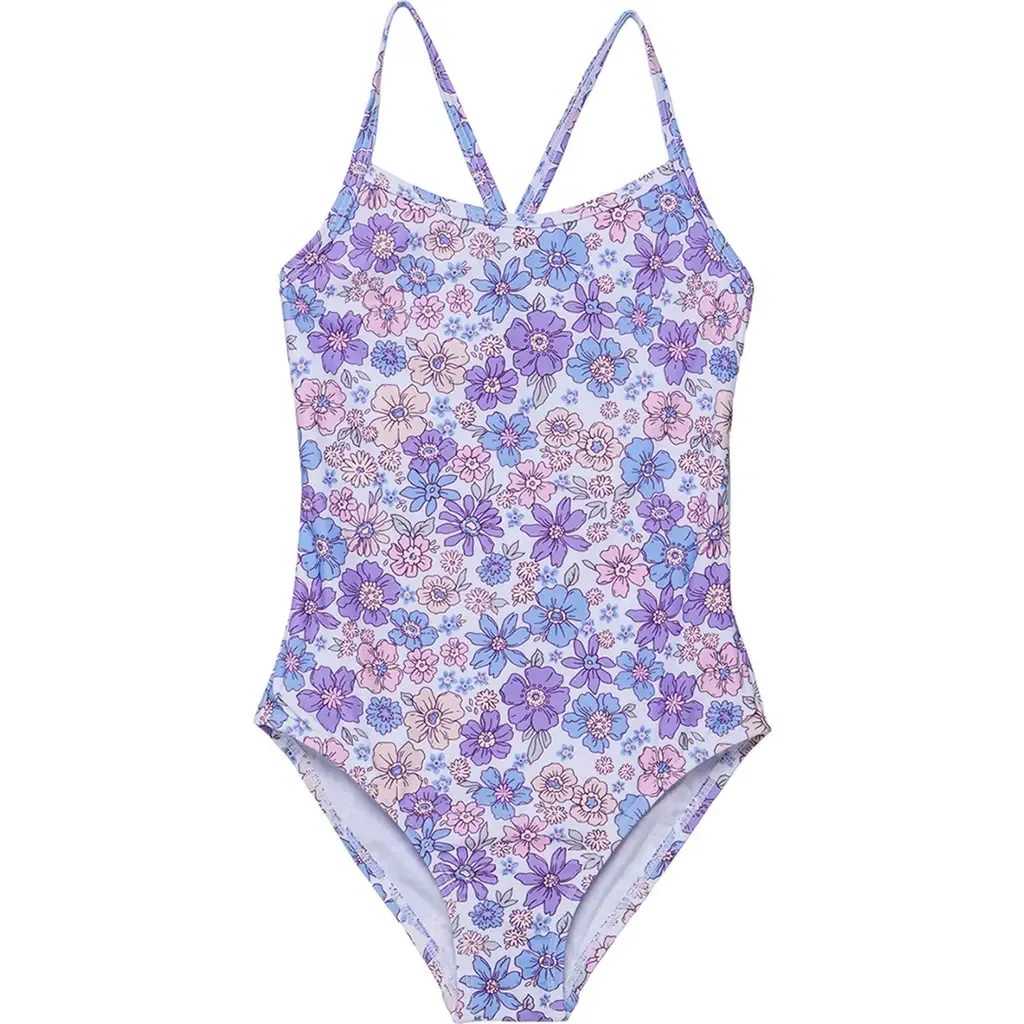 Vintage Flower Criss Cross Back One Piece by Gottex Kids