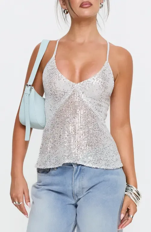 Opaline Sequin Camisole by Princess Polly