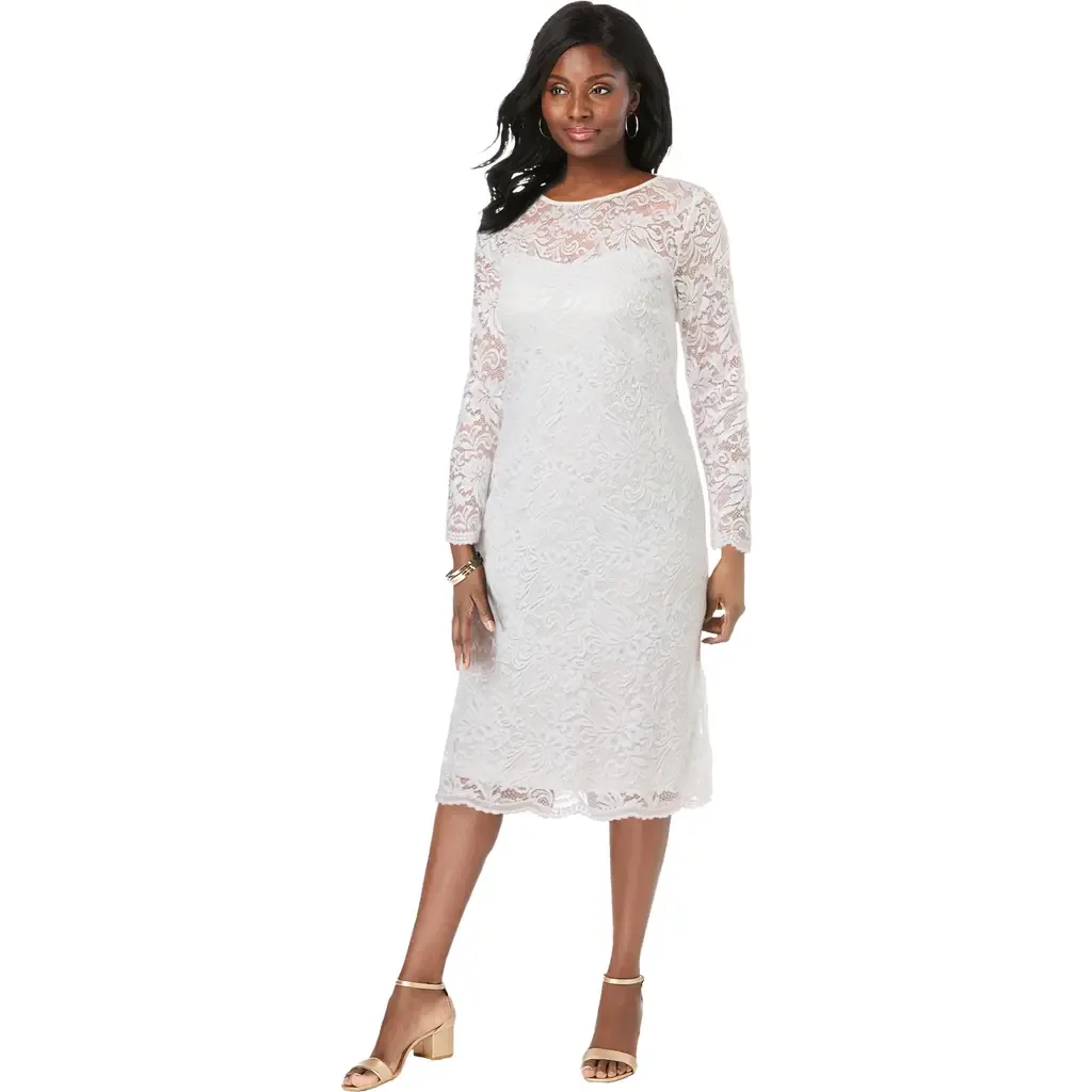 Stretch Lace Shift Dress by Jessica London