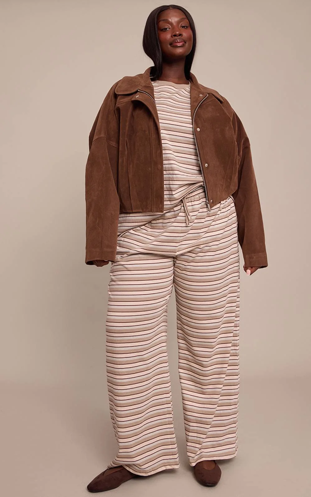 Striped Wide Leg Drawstring Trousers Co-Ord by PrettyLittleThing