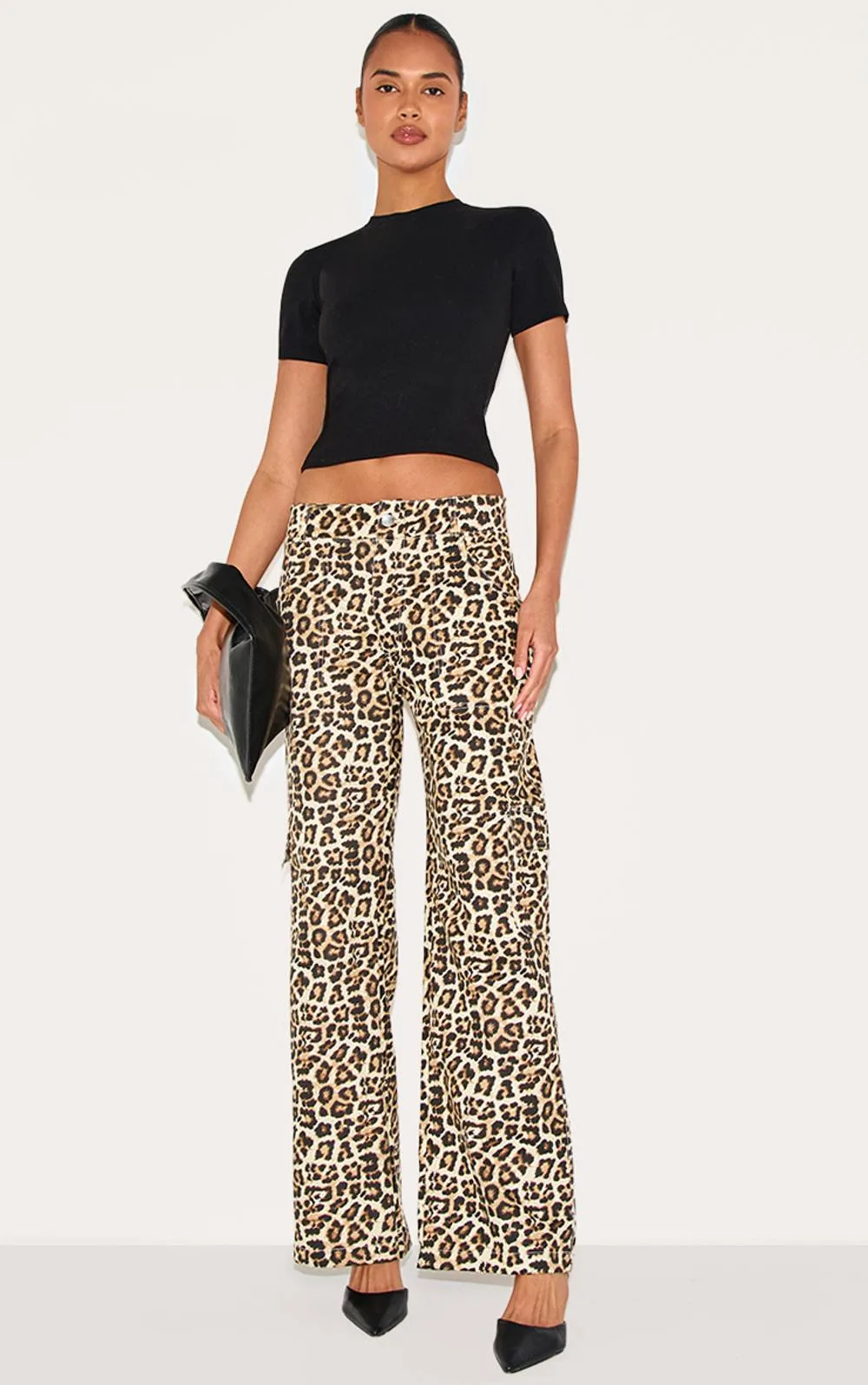 Leopard Printed Cargo Trousers by PrettyLittleThing