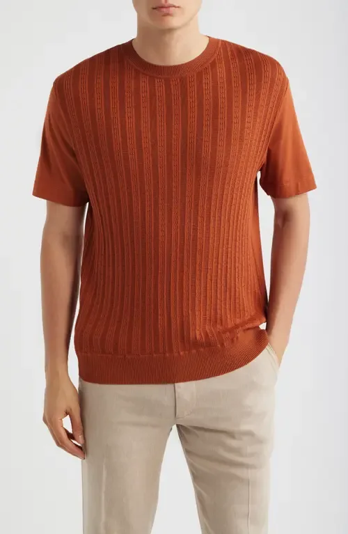 Tesar Textured Cotton & Silk T-Shirt by BOSS