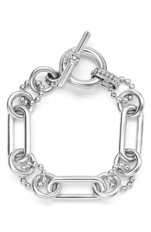 Signature Caviar Sterling Silver Link Bracelet