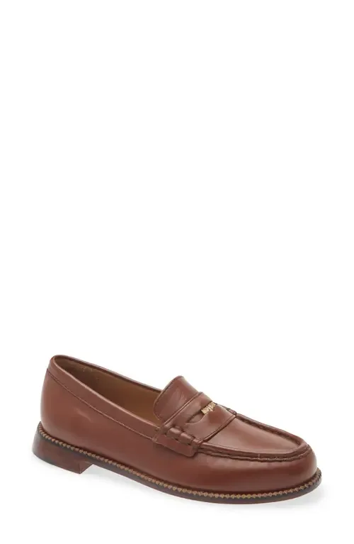 Elba Modern Penny Loafer in Chocolate Leather