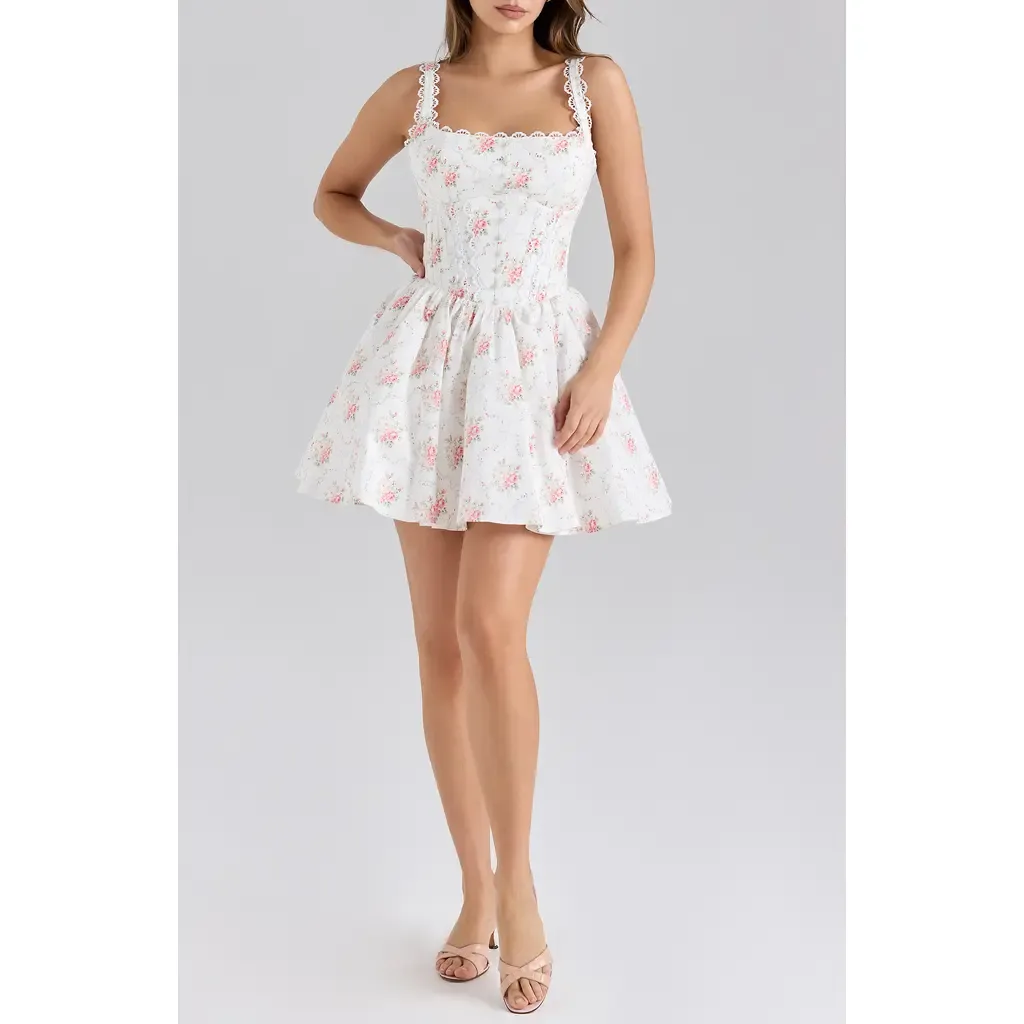 Sade Floral Print Minidress by HOUSE OF CB