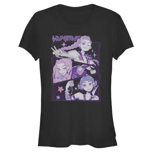 Huntrix Group Panels Short Sleeve Graphic T-Shirt by KPop Demon Hunters