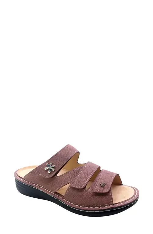 Grenada Slide Sandal in Rose Nubuk by Finn Comfort