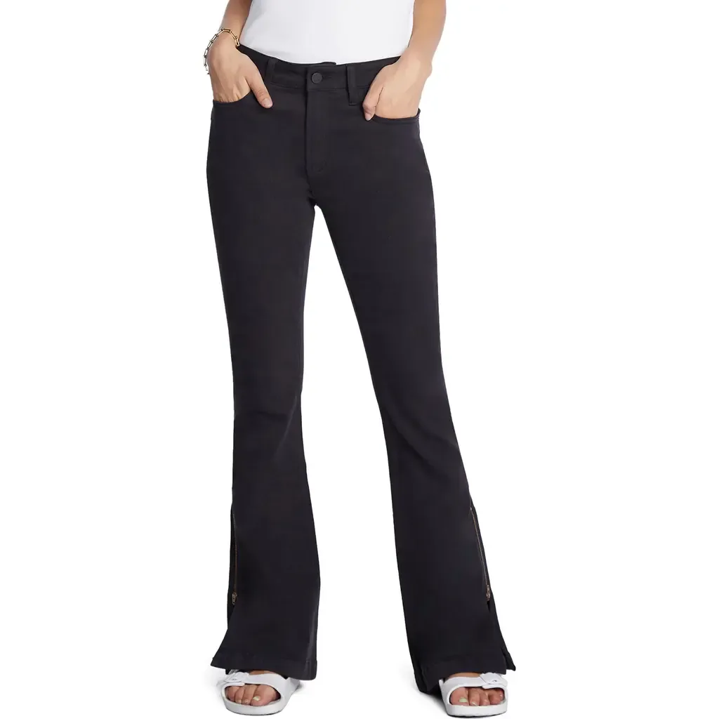 Zip Hem Classic Flare Leg Jeans by Wash Lab Denim
