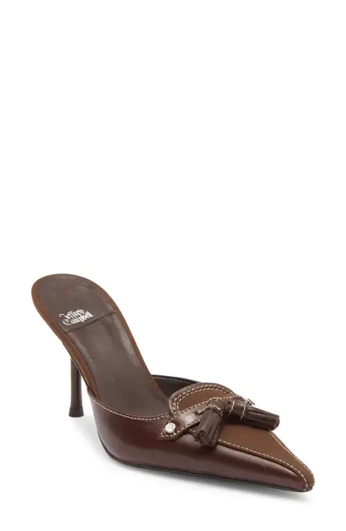 Claypool Pointed Toe Tassel Loafer Mule by Jeffrey Campbell
