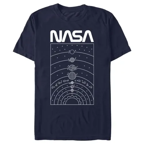 Solar System Outline Poster Short Sleeve Graphic T-Shirt by NASA