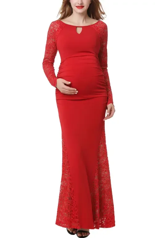 Bella Maternity Mermaid Maxi Dress by Kimi & Kai