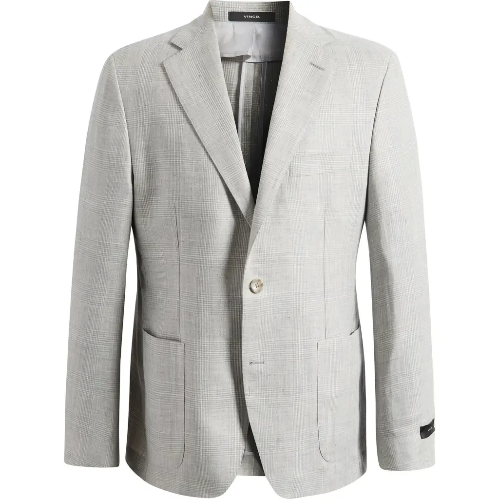 Icon Relaxed Fit Glen Check Wool & Linen Sport Coat by Vince