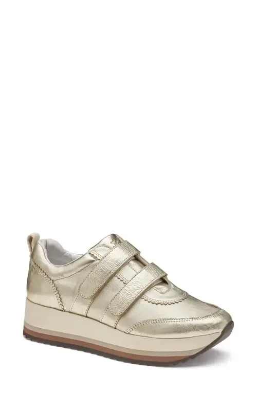 Gracie Double Strap Sneaker in Crinkled Sheepskin by JOHNSTON & MURPHY COLLECTION
