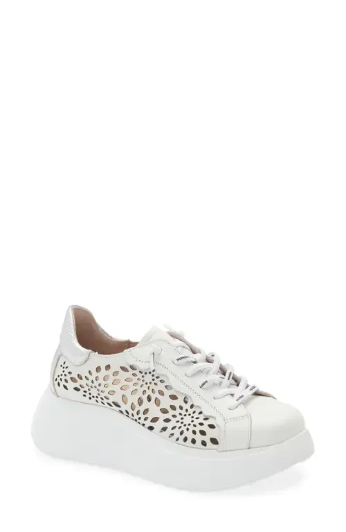 Laser Cutout Platform Sneaker by Wonders