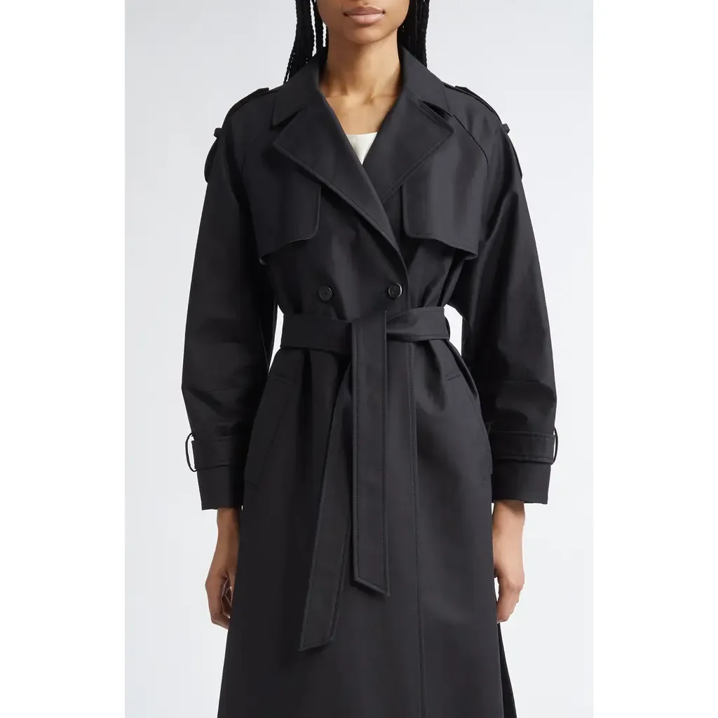 Rory Belted Compact Cotton Trench Coat by PARTOW