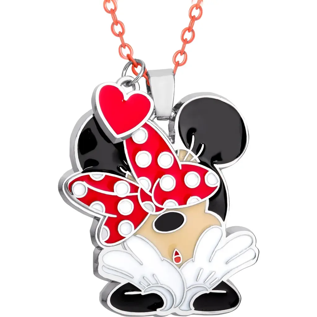 Minnie Mouse and Mickey Heart Necklace by Disney