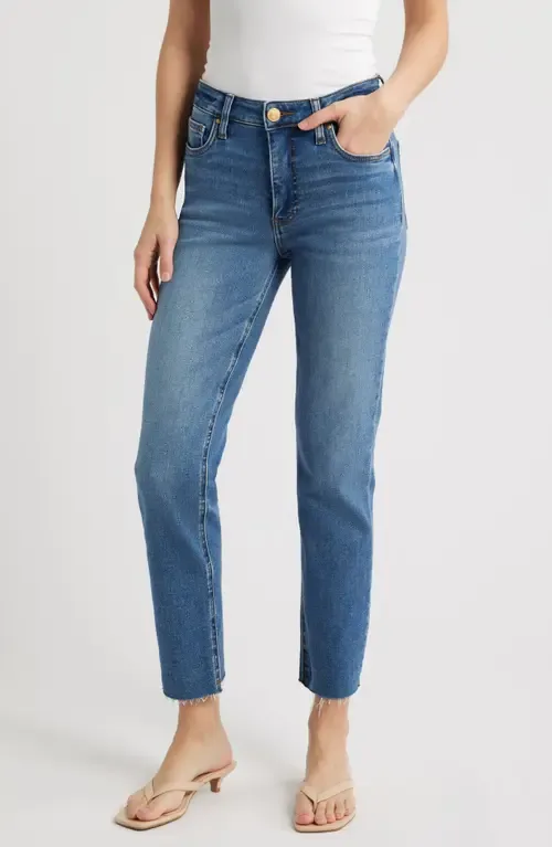 Rachael Fab Ab Raw Hem High Waist Crop Mom Jeans