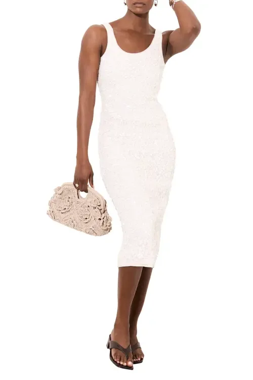 Sequin Mesh Midi Dress by MINT VELVET
