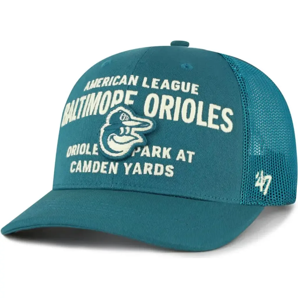 '47 Teal Baltimore Orioles Contemporary Hitch Adjustable Trucker Hat by '47