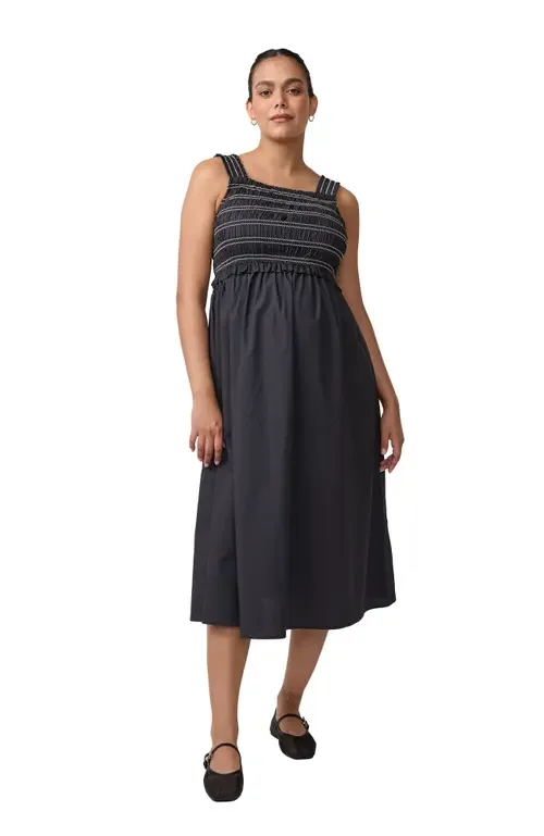 Santorini Smocked Midi Maternity Dress by Ingrid & Isabel®