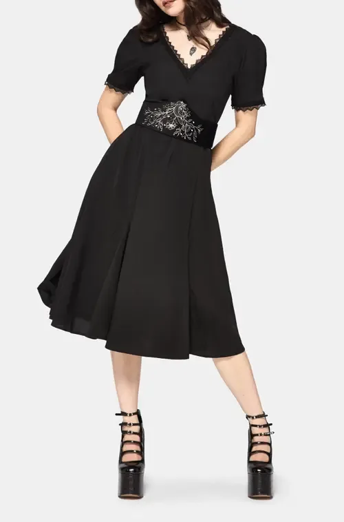 Sanzia Tie Back Lace Midi Dress by Disturbia