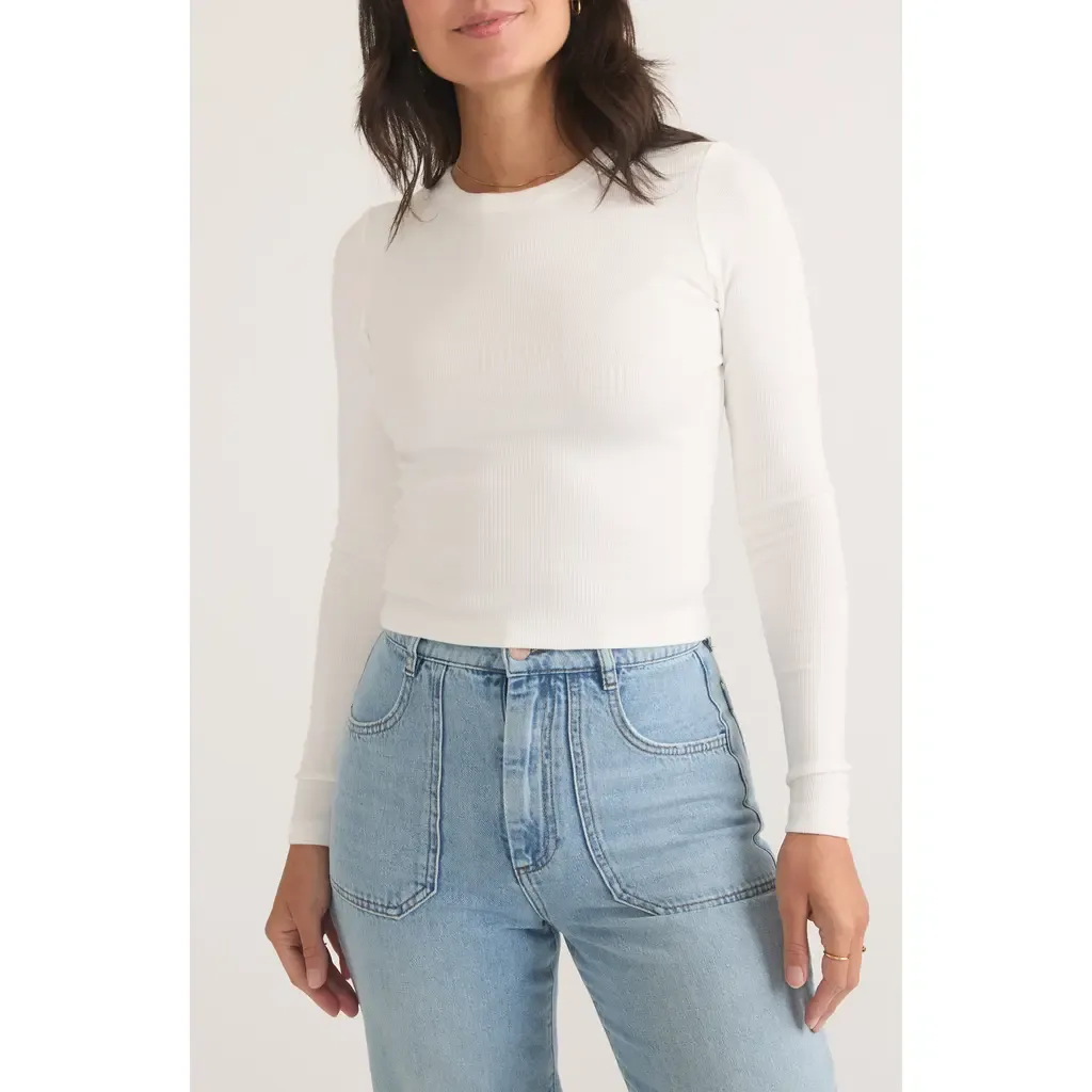 Lexi Sun-In Rib Long Sleeve T-Shirt by Marine Layer