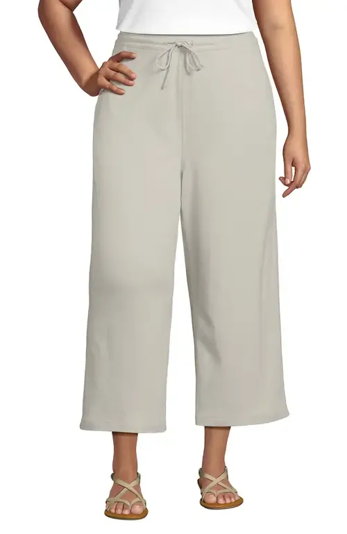 Sport Knit Pull on Drawstring Wide Leg Crop Pants by Lands' End