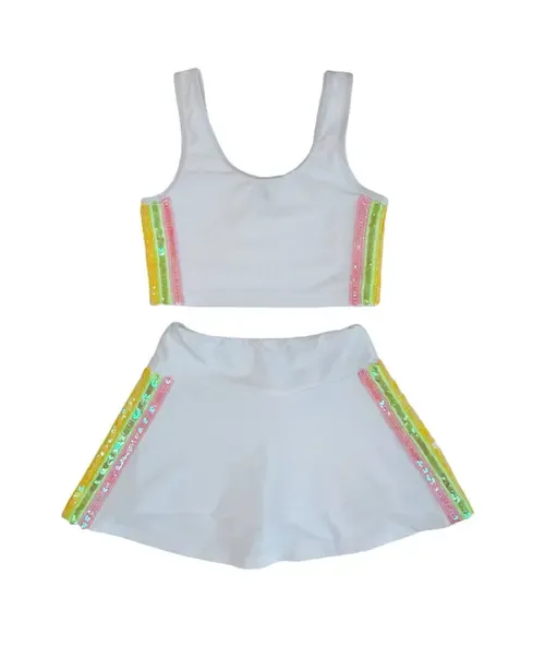 Rainbow Sherbet Sequin Tennis Set by Lola + The Boys