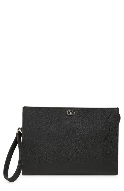 VLOGO Leather Zip Pouch by Valentino