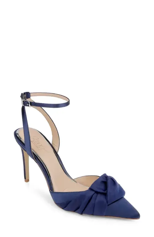 Federica Ankle Strap Pointed Toe Pump by Jewel Badgley Mischka
