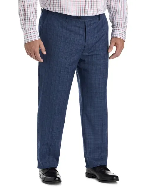 Washed Plaid Suit Pants by Oak Hill by DXL