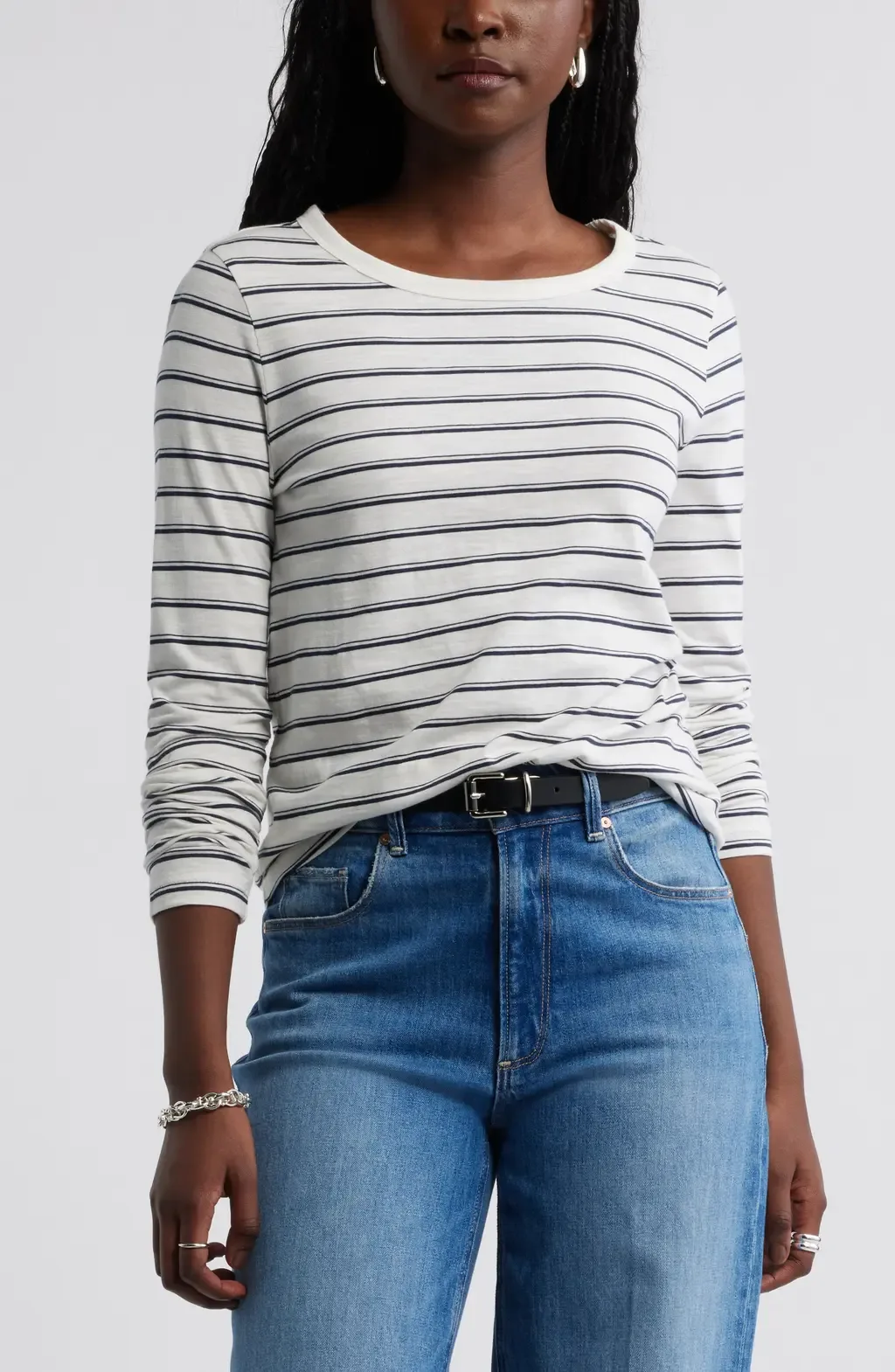 Long Sleeve Slub Crewneck T-Shirt