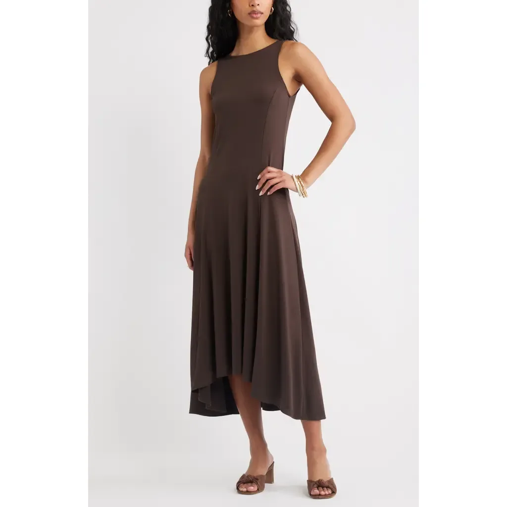 High-Low Sleeveless Midi Dress
