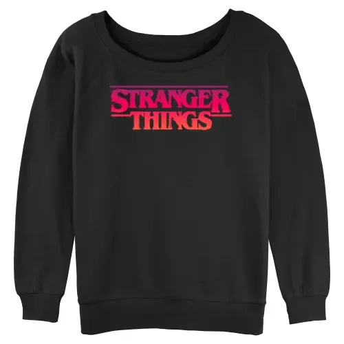 Netflix Retro 8 Bits Yellow Classic Logo Long Sleeve Crewneck Sweatshirt by Stranger Things