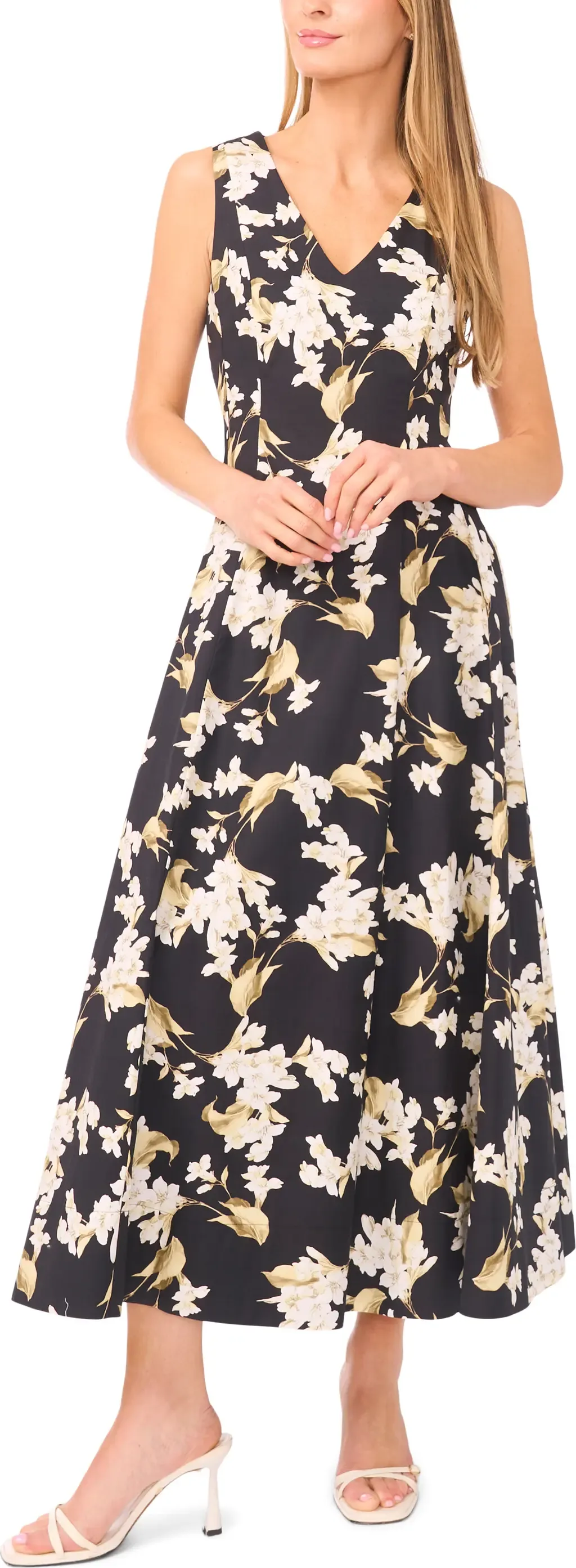 Elana Floral Cotton Midi Dress