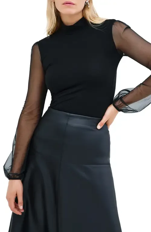Liv Mesh Sleeve Jersey Top by Marcella