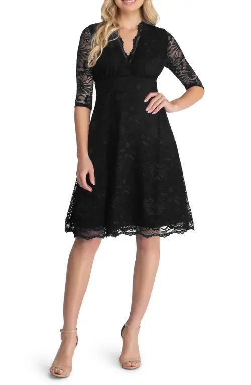 Mademoiselle A-Line Lace Cocktail Dress by Kiyonna