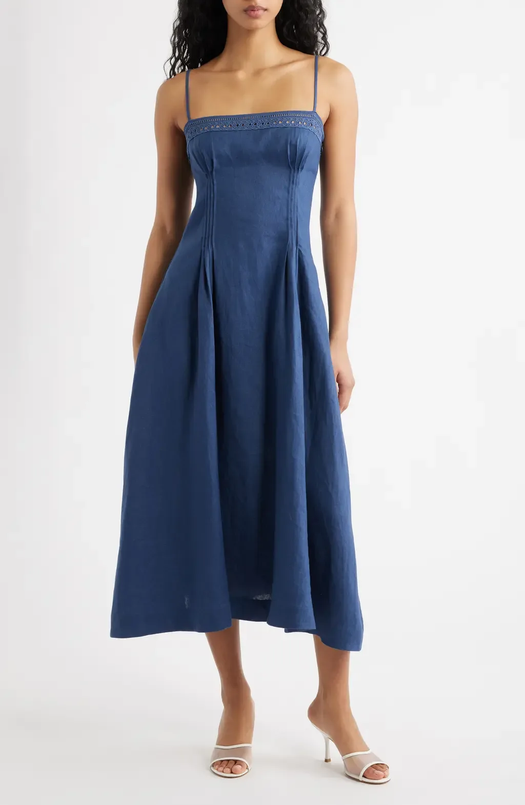Pomona Sleeveless Linen Midi Dress