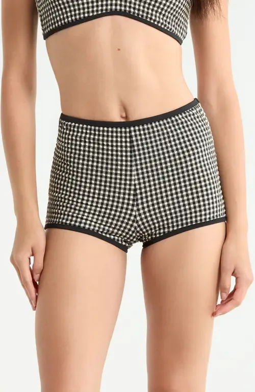 Print High Waist Swim Boyshorts by Sanctuary