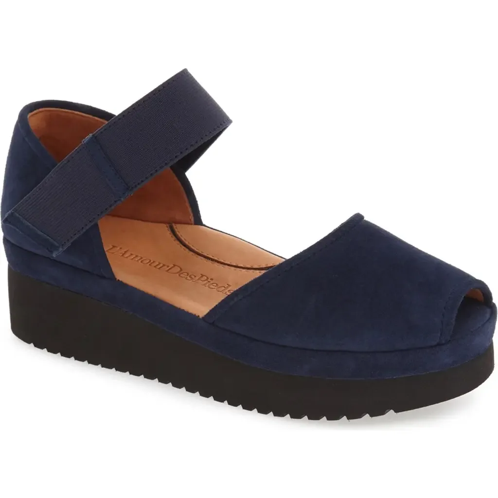 Amadour Platform Sandal in Suede Leather by L'Amour des Pieds