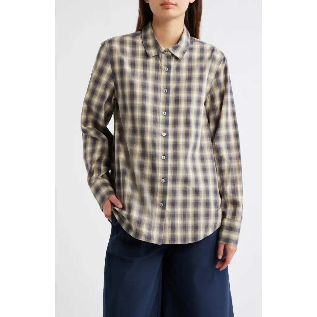 Solana Checked Organic Cotton Shirt by Damson Madder