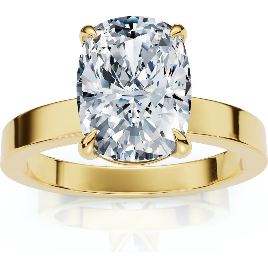Certified 2Ct Cushion Diamond Cigar Band Engagement Ring 14k Gold Lab Grown by Bliss Diamond