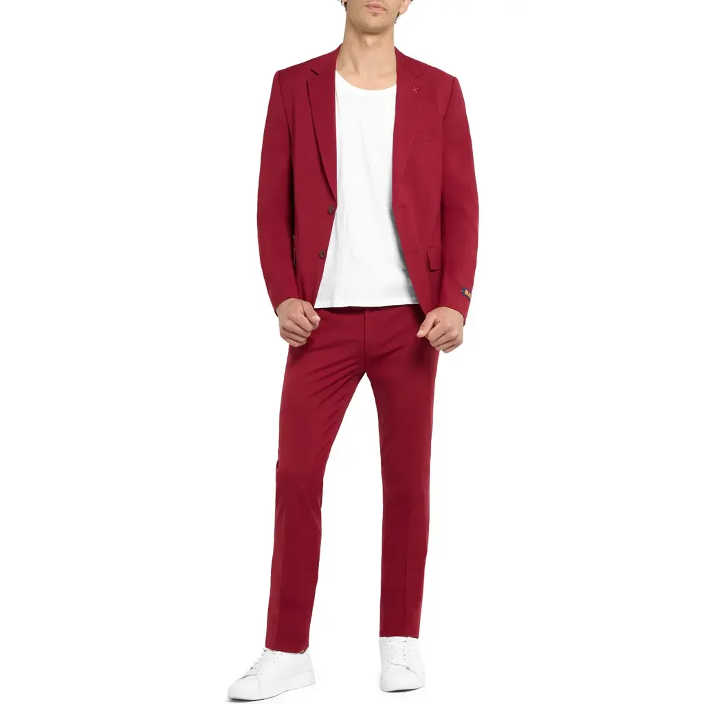 Daily Slim Fit Bright Burgundy Suit by OppoSuits