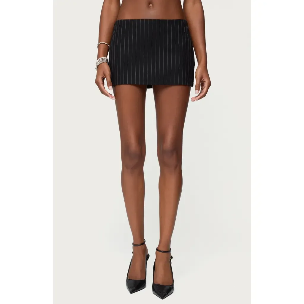 Maeve Pinstripe Low Rise Miniskort