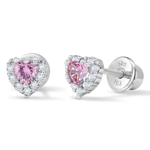 Princess Heart Cubic Zirconia Earrings by In Season Jewelry
