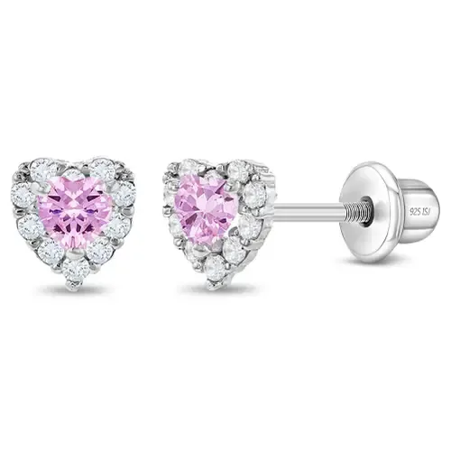 Princess Heart Cubic Zirconia Earrings by In Season Jewelry